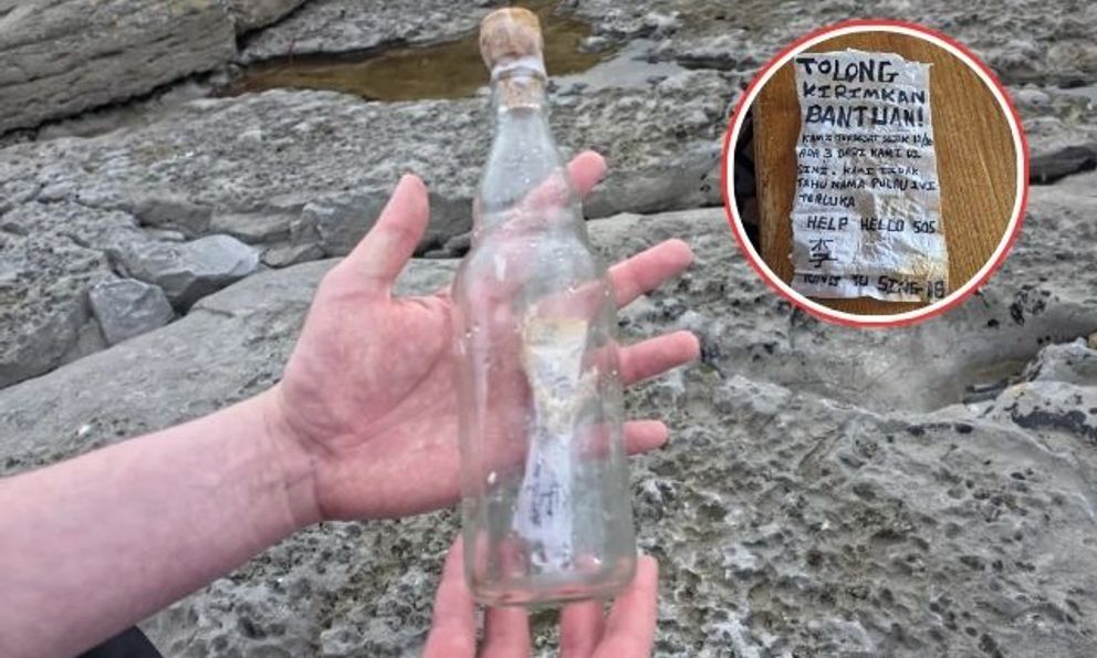 Bức thư trong chai trôi dạt vào bờ biển, nam thanh niên mở ra rồi bất ngờ với nội dung bên trong