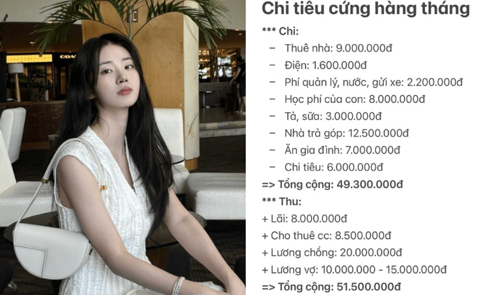 Bảng chi tiêu gần 50 triệu của vợ chồng ở TP.HCM khiến dân mạng ngơ ngác: “Ủa có nhà sao không ở?”