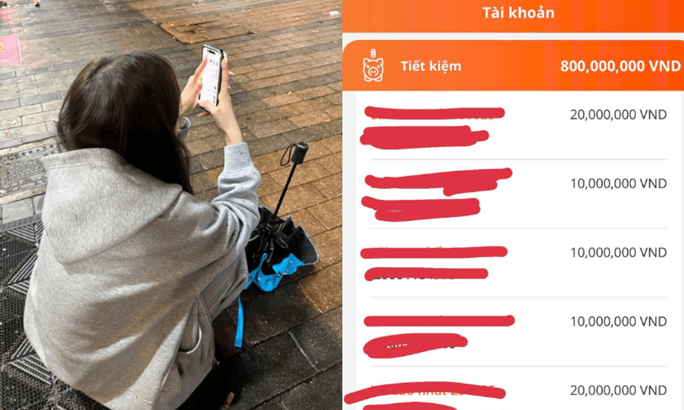 Ảnh chụp màn hình khoản tiết kiệm 800 triệu của cặp vợ chồng công nhân khiến nhiều người nuối tiếc