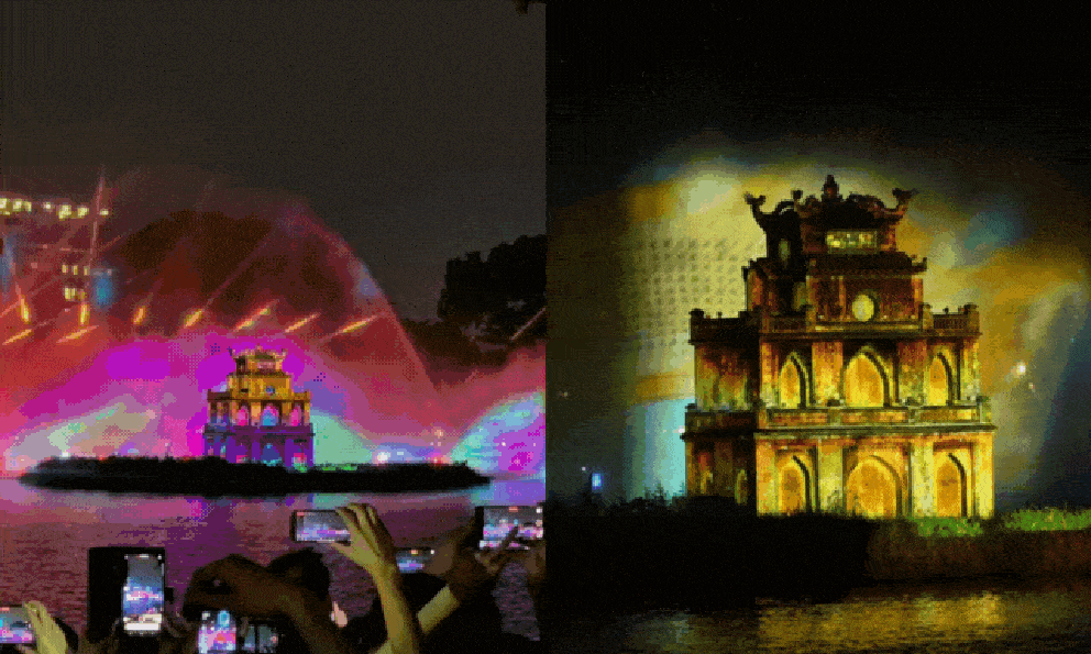 Người dân Hà Nội ngỡ ngàng trước hình ảnh chưa từng thấy trên Hồ Hoàn Kiếm