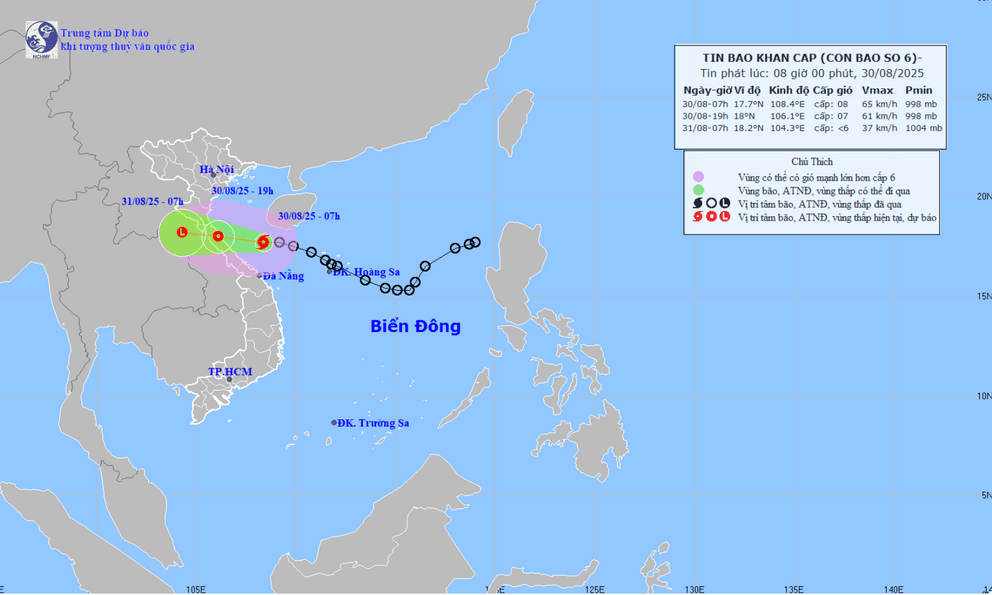 Tin bão khẩn cấp: Bão số 6 áp sát đất liền, cơ quan chức năng đưa ra cảnh báo