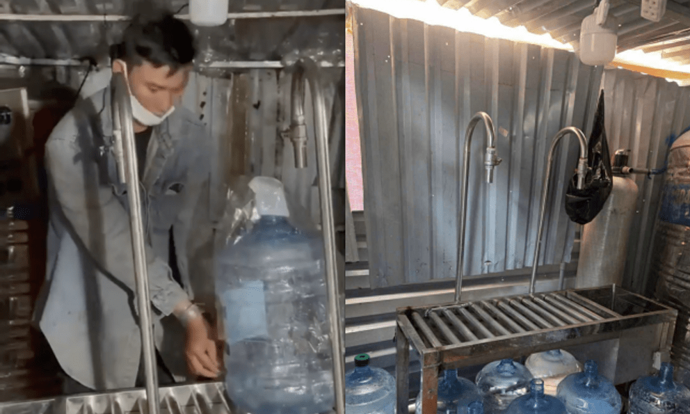 Bắt 2 người làm sản xuất làm giả nước uống đóng bình nổi tiếng ở TPHCM 