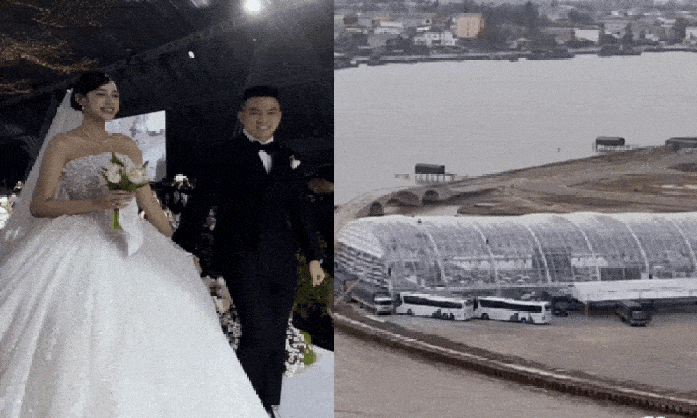 Mưa gió dữ dội làm rách rạp cưới chục tỷ của Viết Vương - Đỗ Hà, dàn xe tải được điều động gấp