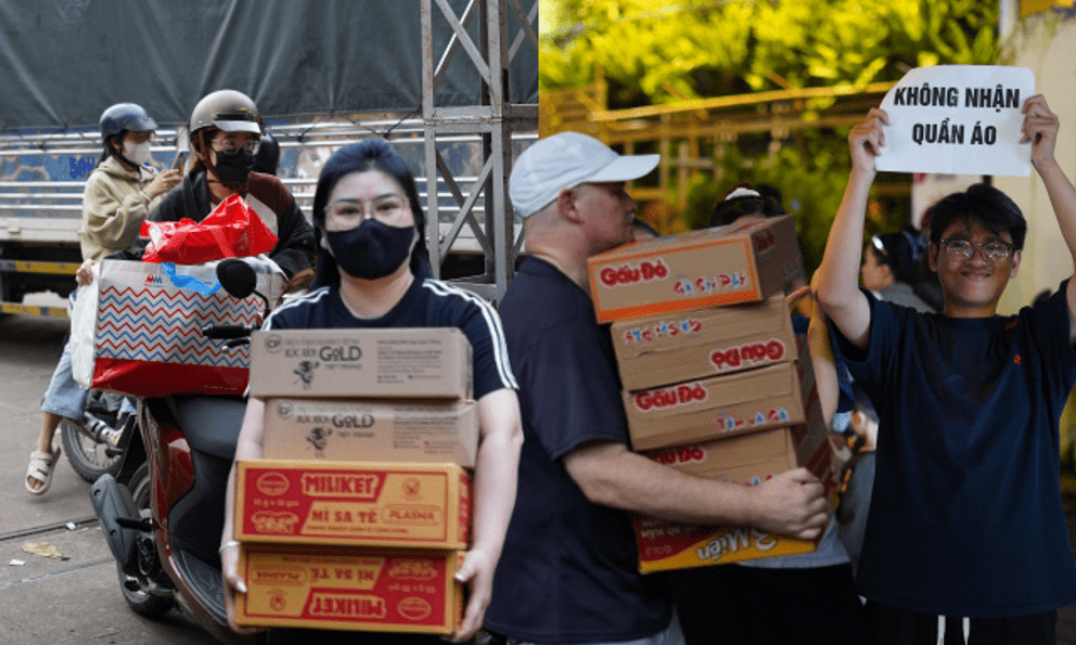 Người dân TP.HCM dành trọn 2 ngày cuối tuần ở các điểm tiếp nhận cứu trợ, ngưng quyên góp một thứ!