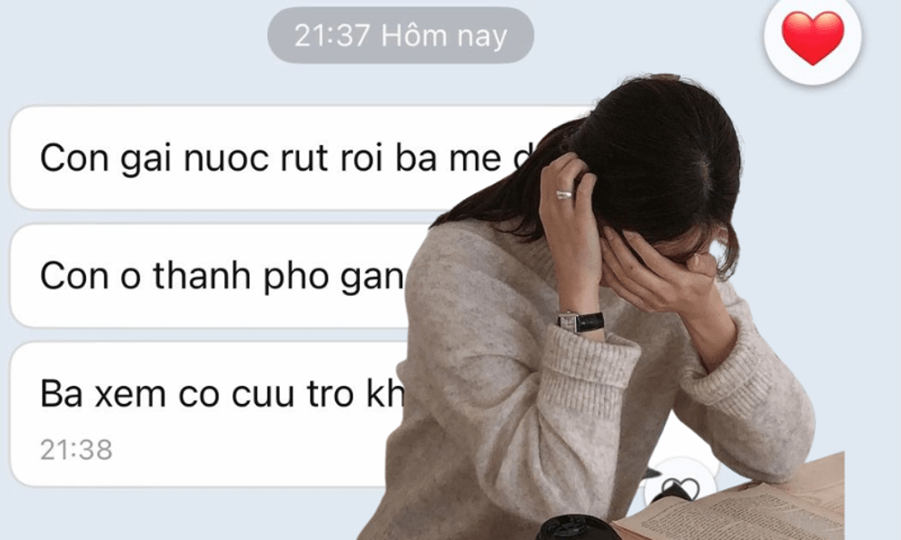 Tin nhắn ba gửi con gái từ vùng lũ khiến nhiều người rơi nước mắt