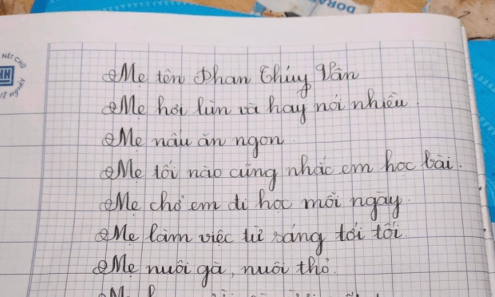 Cậu bé viết thơ nói về biệt tài của mẹ, câu cuối chốt hạ khiến các ông bố đọc phải giật mình