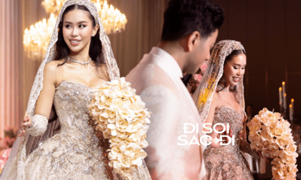 Ái nữ nhà tỷ phú Johnathan Hạnh Nguyễn hoá công chúa trong lễ cưới, visual bùng nổ bên cạnh chồng gốc Dubai