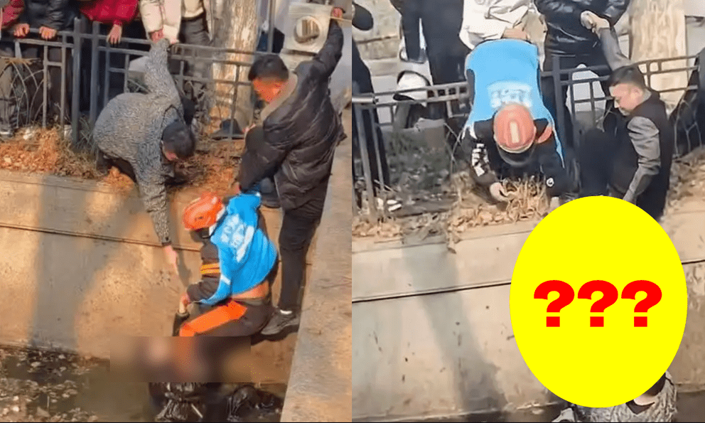 Đang giao đồ ăn, shipper phát hiện 1 cậu bé mặc đồ đen đang trôi nổi dưới kênh nước đục ngầu