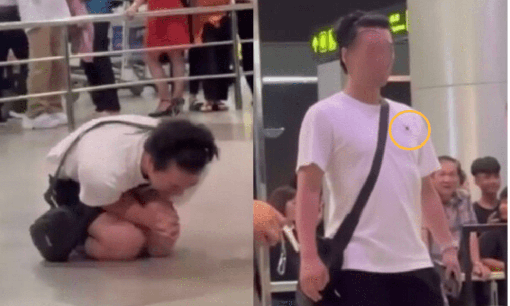 Người đàn ông Hàn Quốc quỳ khóc tại sân bay Việt Nam sau khi bị đuổi khỏi máy bay vì nghi quấy rối tình dục