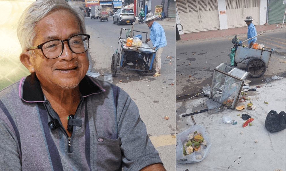Câu chuyện bất ngờ phía sau chiếc xe trái cây vỡ nát của người đàn ông 64 tuổi một mình nuôi vợ bệnh ở TP.HCM