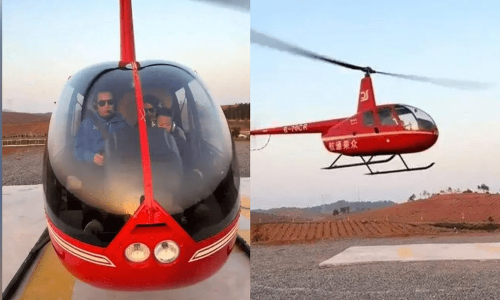 Người đàn ông Hồ Nam chi 18,7 tỷ đồng mua trực thăng đưa vợ con về quê ăn Tết để tránh tắc đường, 15 phút đã tới nhà