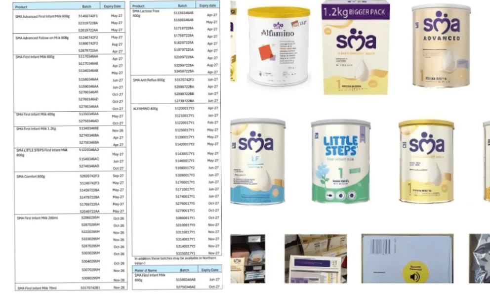 Chi tiết danh sách các dòng sữa NAN bị Nestlé thu hồi