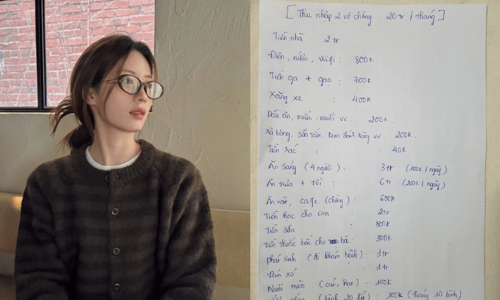 Vợ chồng Hà Nội lương 20 triệu, ăn hết hơn 10 triệu: Nhìn bảng chi tiêu “đến chán”!
