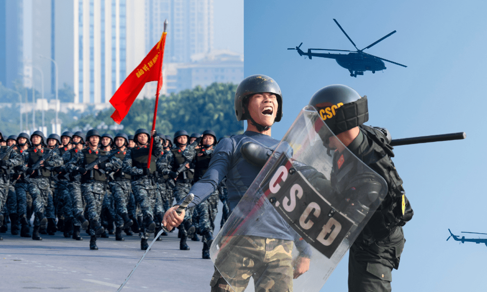 Toàn cảnh Lễ xuất quân và màn diễn tập hoành tráng bảo vệ an ninh Đại hội XIV tại Mỹ Đình