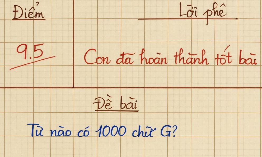Từ tiếng Việt nào có 1000 chữ G? - 99,99% đã thử và không thể tìm ra đáp án!