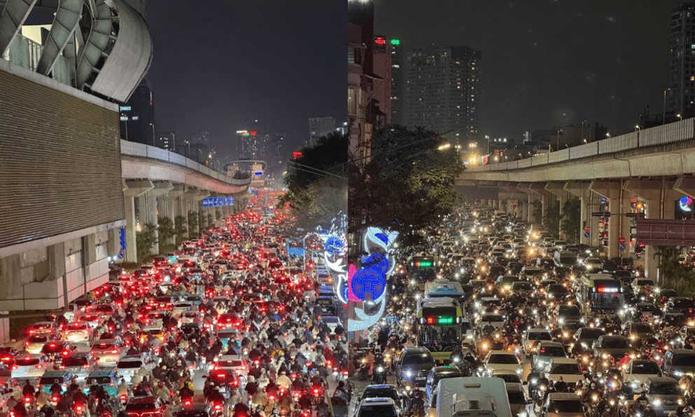 Giờ tan tầm ngày rét buốt: Hà Nội tắc cứng, các ứng dụng gọi xe gần như 