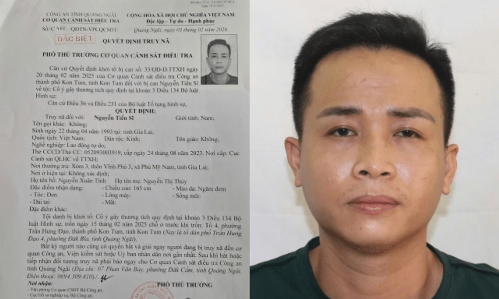 Truy nã Nguyễn Tiến Sĩ: Người dân phát hiện, liên hệ ngay số điện thoại này