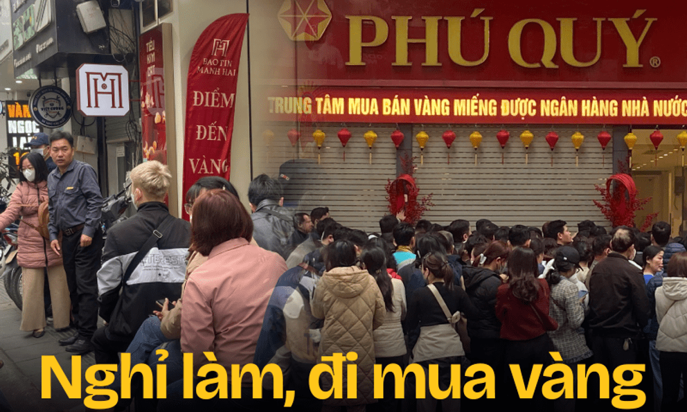 Tiệm vàng hôm nay: Dân văn phòng xin nghỉ Tết sớm đi mua vàng, xếp hàng từ sáng, xác định phải đợi đến chiều