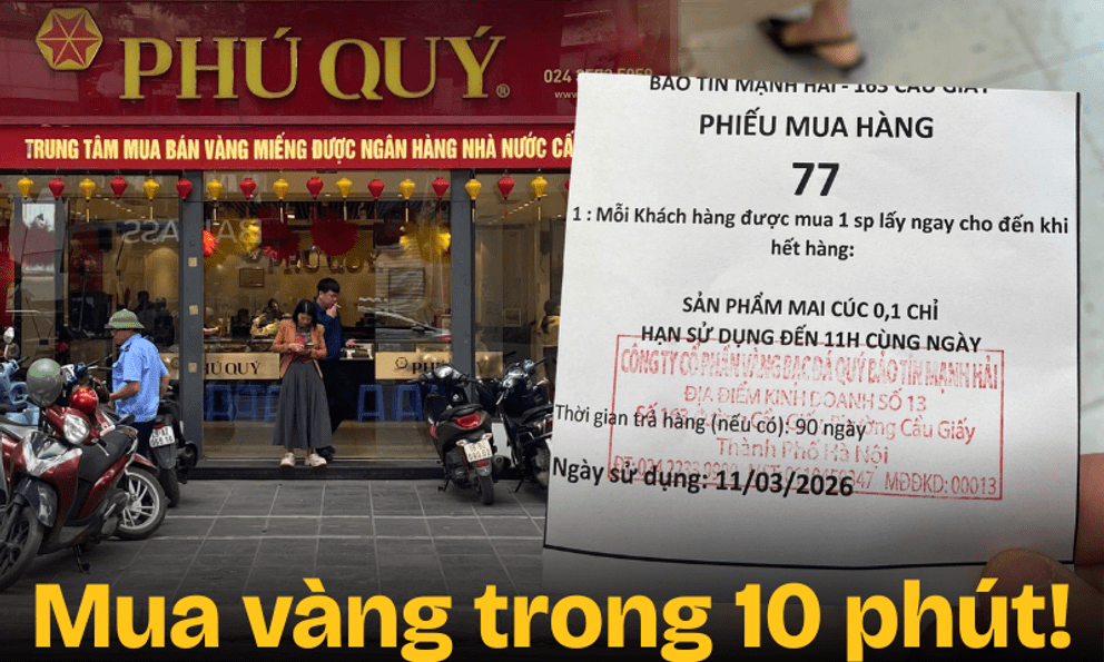 Hôm nay đi mua vàng: Số thứ tự 77 chỉ cần đợi 5 phút là đến lượt, phát hiện 1 nơi mua vàng không cần xếp hàng