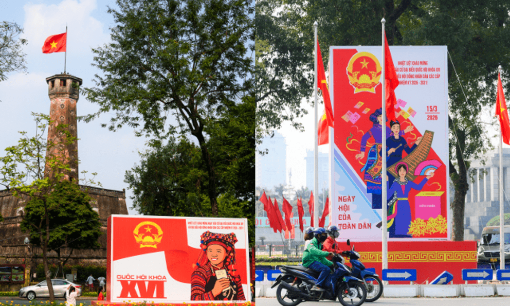 Thành phố rực đỏ cờ hoa, không khí Ngày hội bầu cử đang đến rất gần!