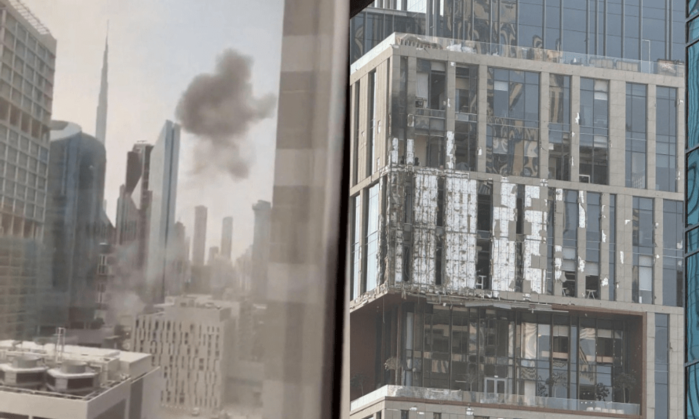 Trung tâm tài chính Dubai rung chuyển với hàng loạt vụ nổ do drone tự sát, khói đen bốc cao giữa khu nhà chọc trời