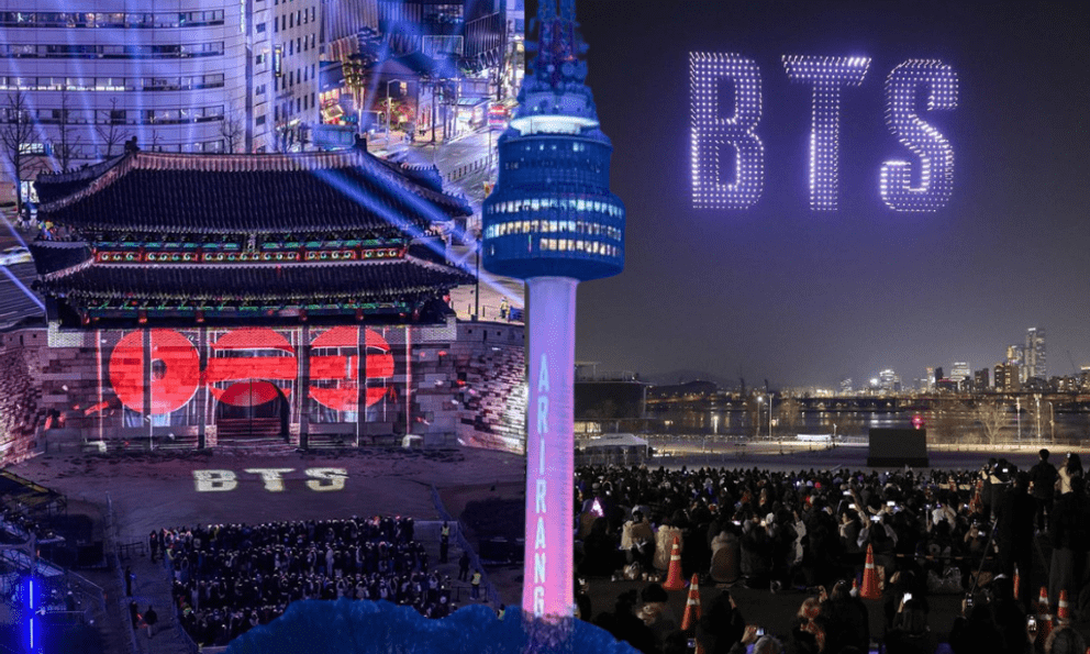 Seoul phủ tím: Cổng thành Sungnyemun, tháp Namsan, hàng nghìn drone trên sông Hàn và hơn thế nữa!