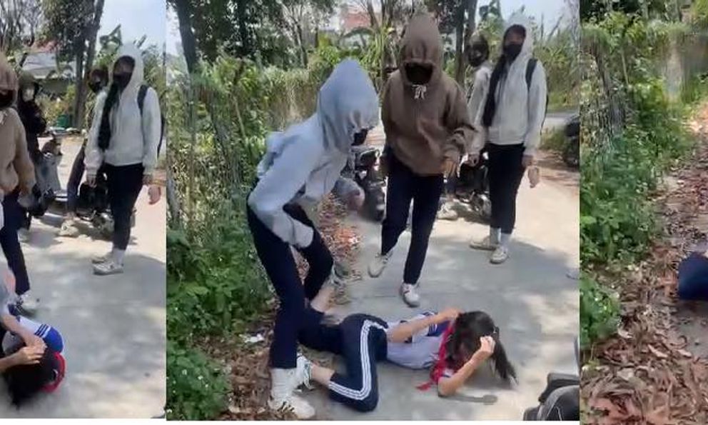 Phẫn nộ clip nữ sinh lớp 8 bị đánh hội đồng: 5 học sinh rượt đuổi, túm tóc kéo giật bạn giữa đường 