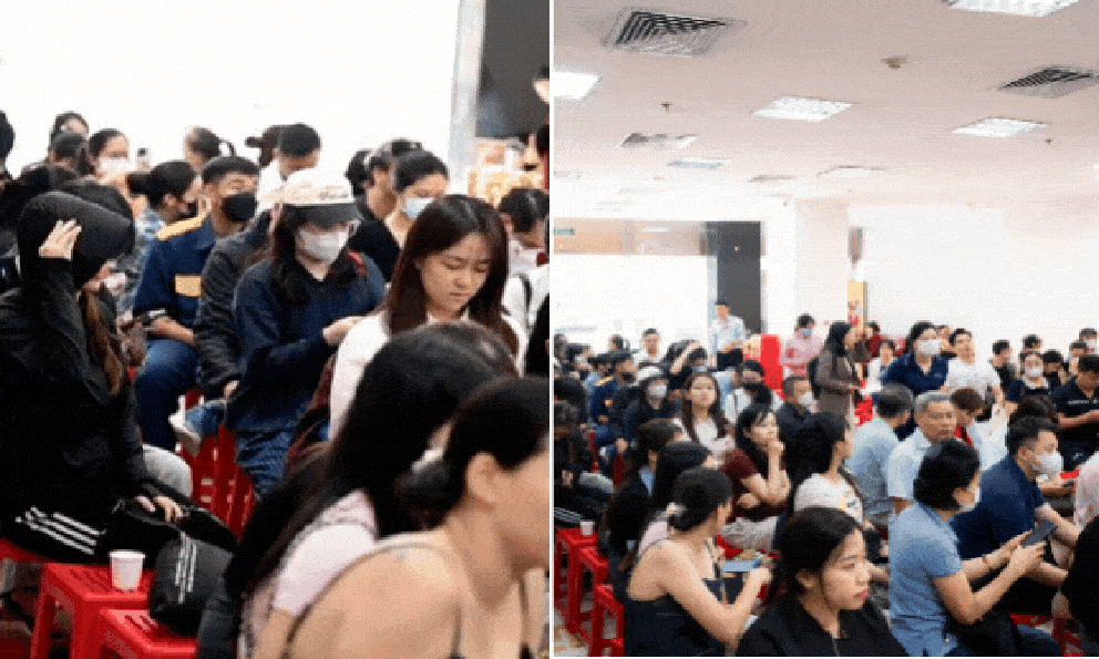 Bảo Tín Minh Châu mở cửa trở lại vào đúng 12h trưa 26/3: Khách vẫn xếp kín từ trước giờ giao dịch, mang theo phiếu chờ lấy vàng