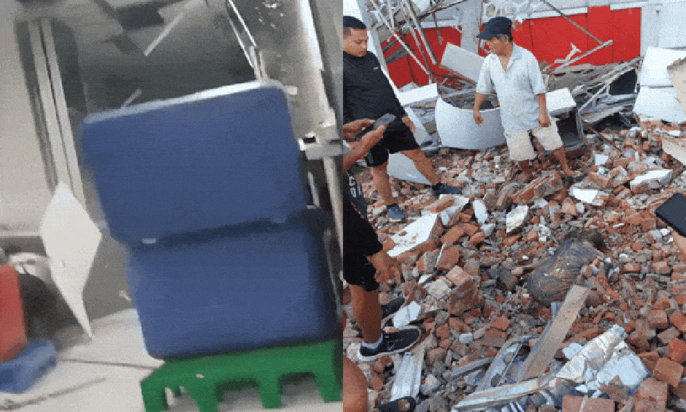 Hiện trường đổ nát sau trận động đất 7,4 độ tại Indonesia, đã có thương vong