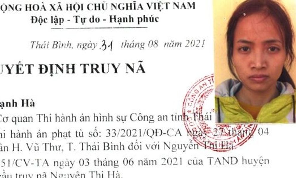 Truy nã toàn quốc Nguyễn Thị Hà SN 1993