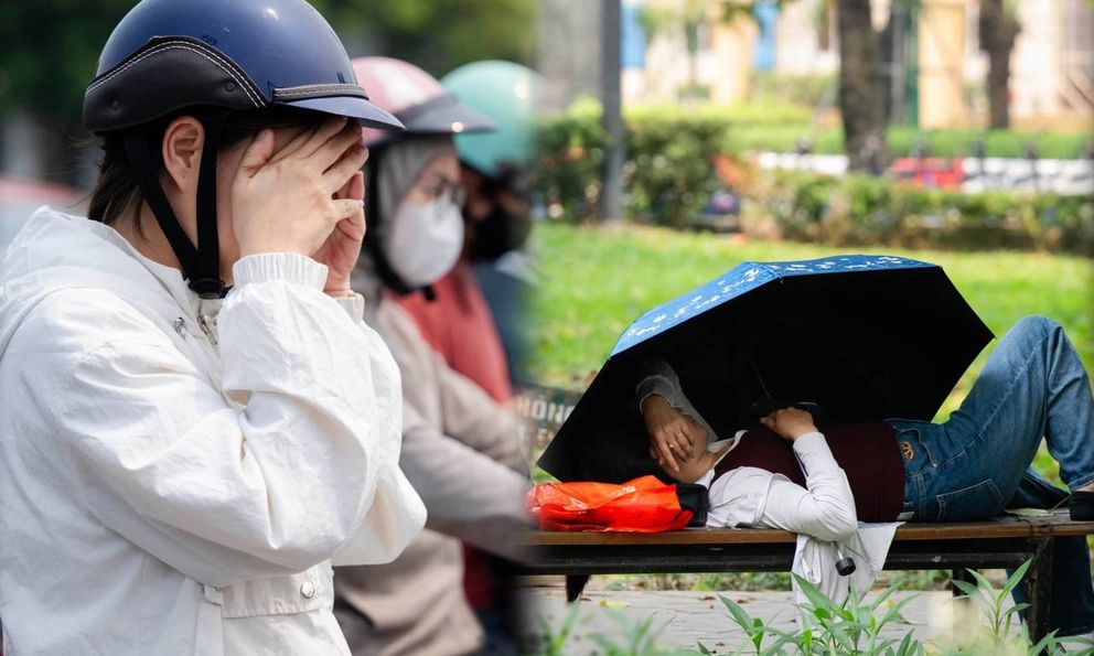 Giữa trưa 38 độ C ở Hà Nội: Công viên biến thành “phòng ngủ trưa” bất đắc dĩ của người lao động