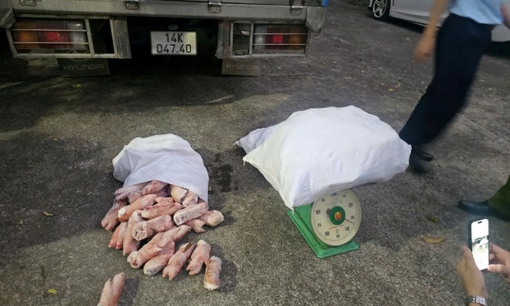 Kinh hoàng phát hiện 12,24 tấn chân lợn đông lạnh bốc mùi hôi thối: Chủ kho hàng SN 1993 khai gì?