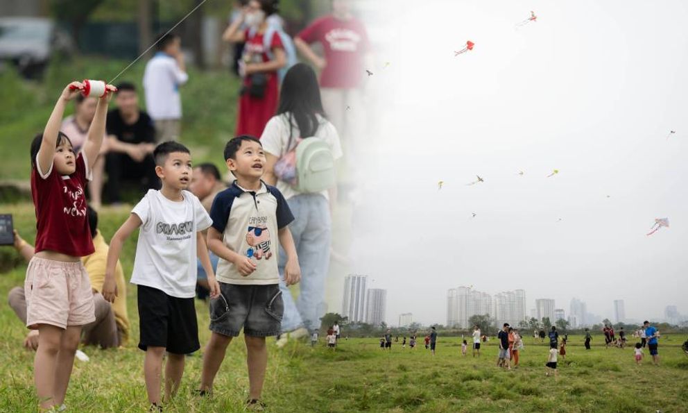 Một góc Hà Nội hóa “làng quê”, đông nghịt người thả diều mỗi chiều 