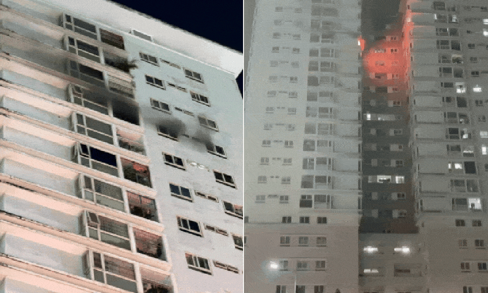 Cháy dữ dội căn hộ tầng 16 chung cư tại TP.HCM, cư dân hốt hoảng tháo chạy