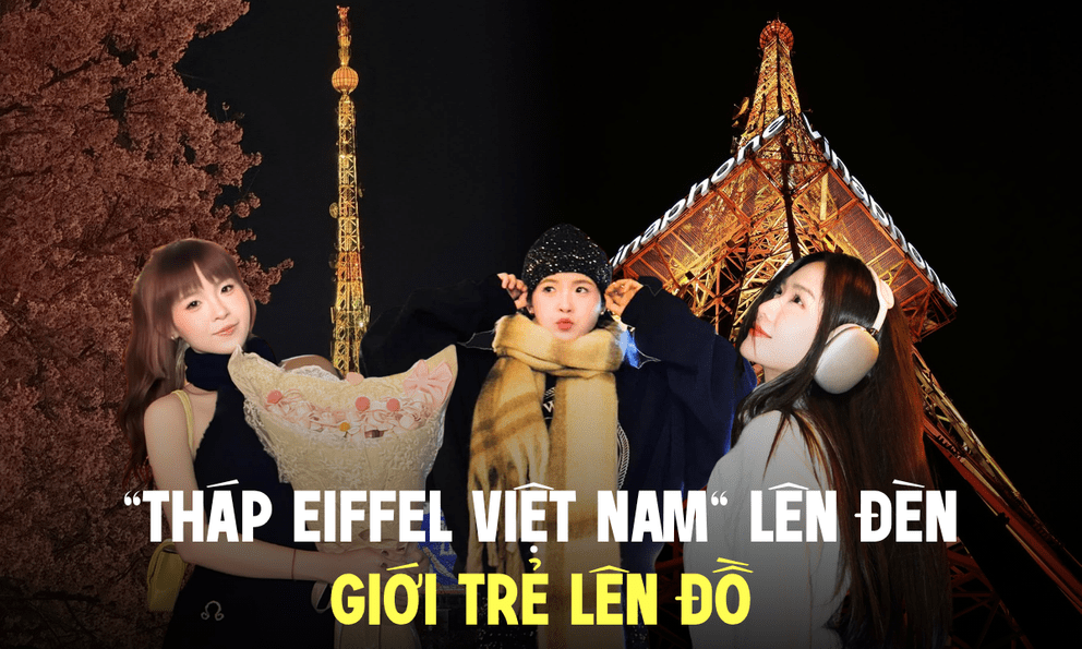 Ngọn tháp viễn thông Đà Lạt bỗng được ví như Eiffel thu nhỏ, giới trẻ tấp nập săn ảnh đêm mong rinh giải chục triệu đồng