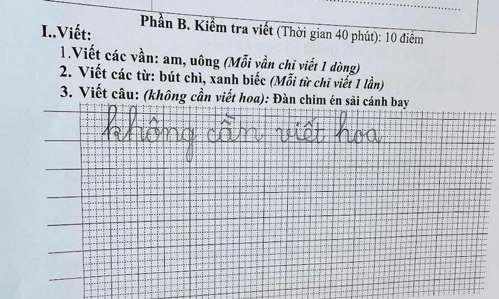 Phụ huynh khoe bài tập của con học lớp 1, dân mạng đọc xong chỉ biết ôm bụng cười: 