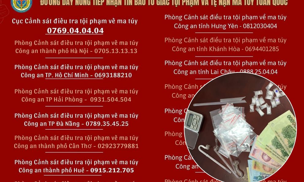 Phát hiện có người chơi ma túy, gọi ngay đến những số này!