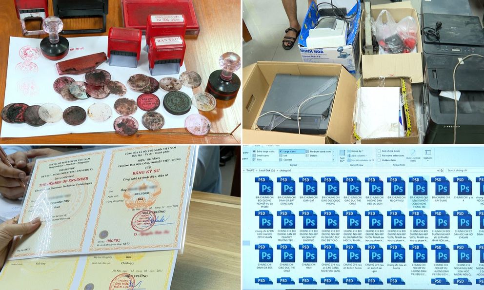 Triệt phá đường dây làm giả bằng cấp cực lớn: 53 trường đại học, học viện, cao đẳng và 30 trường THPT, THCS bị nhái con dấu, tài liệu