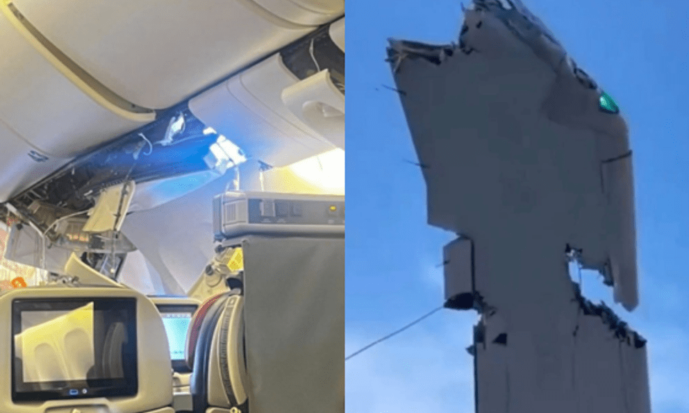 Boeing 777 chở 267 người đâm toác cột radar, hiện trường tan hoang 