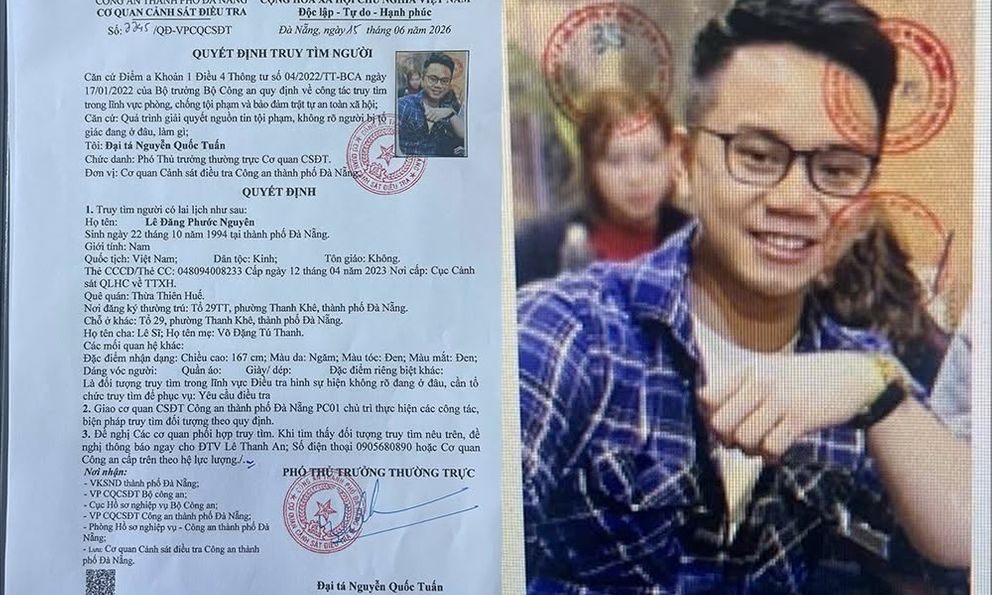  Ai thấy Lê Đăng Phước Nguyên ở đâu, khẩn trương liện hệ công an: Danh tính người cung cấp sẽ được bảo mật
