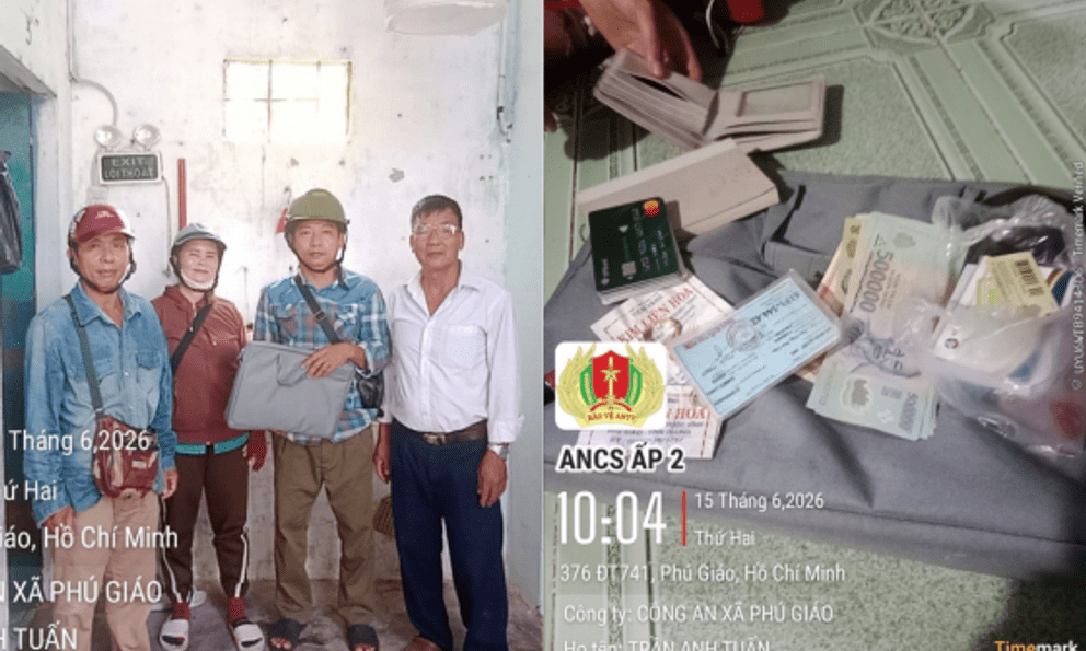 Người phụ nữ nhặt được giỏ xách chứa nhiều tờ 500.000 đồng và khoảng 2,5 chỉ vàng, công an lập tức xác minh tìm chủ nhân