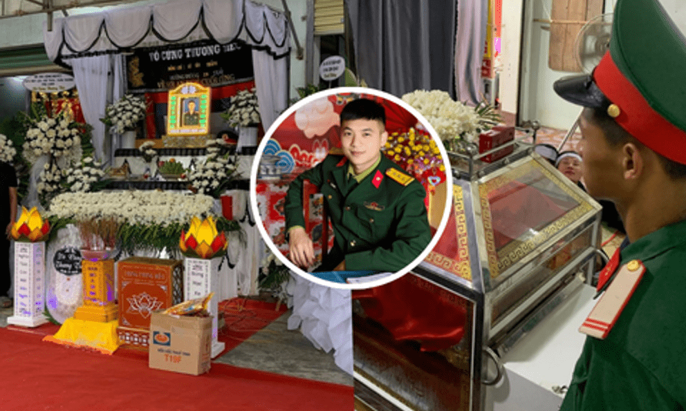 Người thân khóc nghẹn trong tang lễ Thượng úy Lê Văn Thắng (Sao Nhập Ngũ) tại Nghệ An 