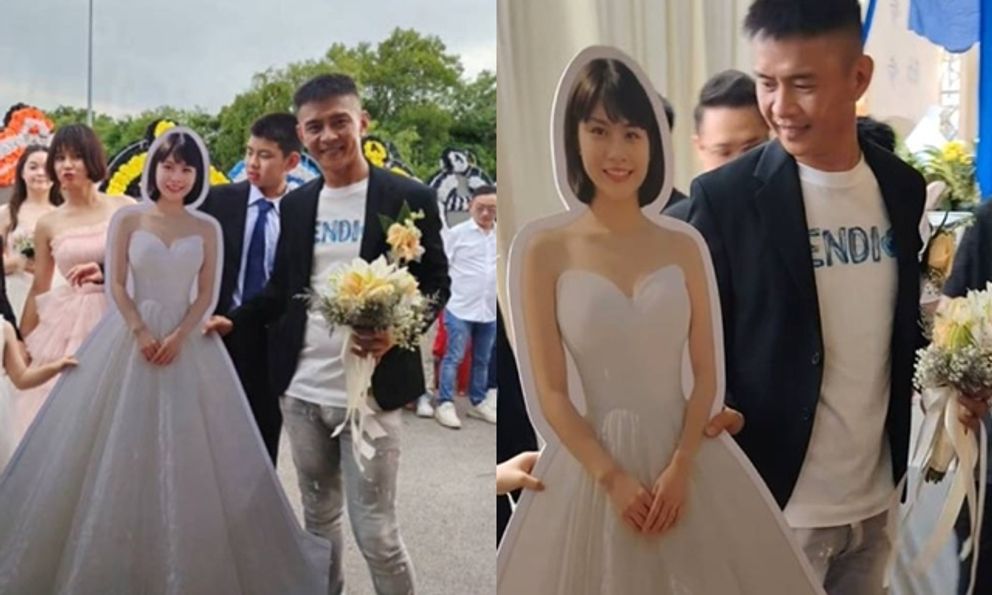 Chú rể tổ chức hôn lễ với 