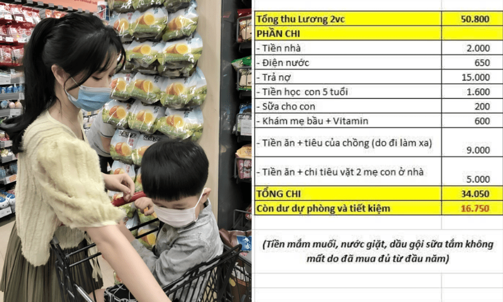 Vợ chồng thu nhập 50,8 triệu/tháng: Bảng chi tiêu tiết lộ 1 khoản chi quá thông minh, ai cũng khen