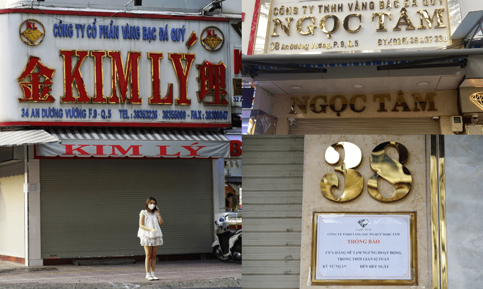 Ghi nhận chiều 14/7: Loạt tiệm vàng Ngọc Tâm, Kim Lý 
