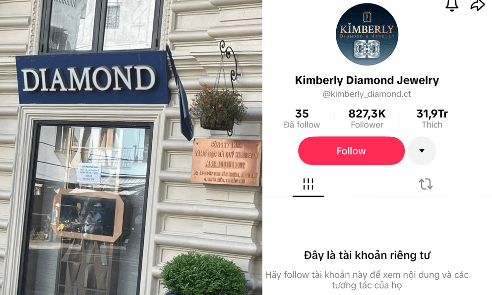 Huỷ livestream có CEO, tiệm kim cương nổi tiếng ở Cần Thơ đưa TikTok về trạng thái riêng tư, tiếp tục bán hàng trên Fanpage 