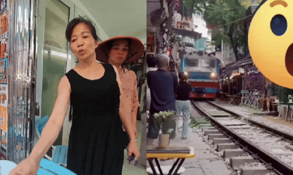 Cô gái ngồi cà phê đường tàu Hà Nội bị va chạm, hất văng điện thoại: Nhân chứng kể lại khoảnh khắc