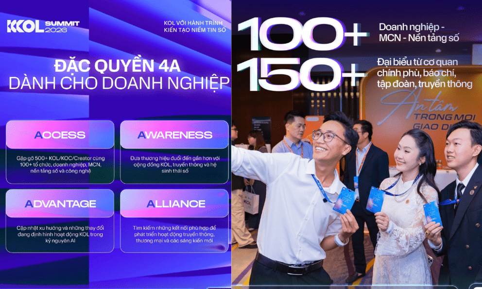 Đếm ngược D2: Đặc quyền doanh nghiệp khi tham gia KOL Summit 2026