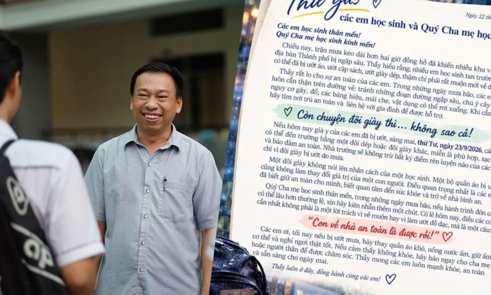Thầy hiệu trưởng TP.HCM kể chuyện ngồi viết thư cho học sinh lúc tối muộn chỉ vì lo một đôi giày ướt