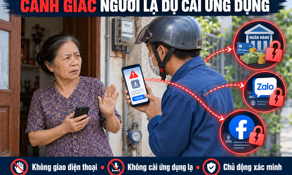 Công an phát cảnh báo thủ đoạn lừa đảo mới tới tất cả người dân: Giả danh nhân viên điện, nước đến tận nhà dụ cài đặt ứng dụng 